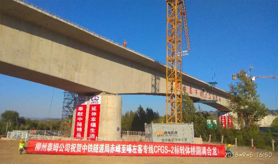 赤喀客运专线跨长深高速公路特大桥转体桥（中铁隧道局）